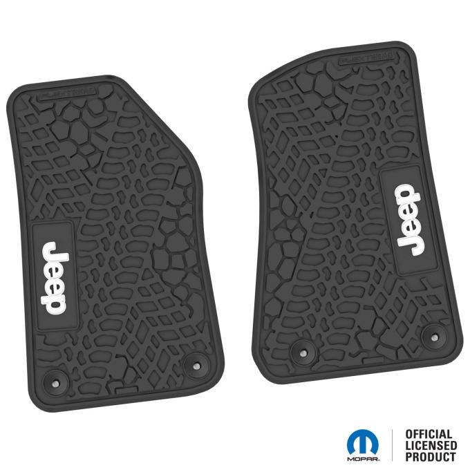 FlexTread 18-24 Jeep Wrangler JL/JLU/Gladiator/4xe Floor Mats (2pc) w/ Jeep Logo NGTT06011