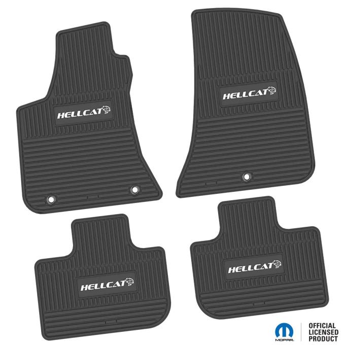 FlexTread 11-23 Dodge Charger RWD Floor Mats (4pc) w/ Hellcat Logo - Black / NGCV55038