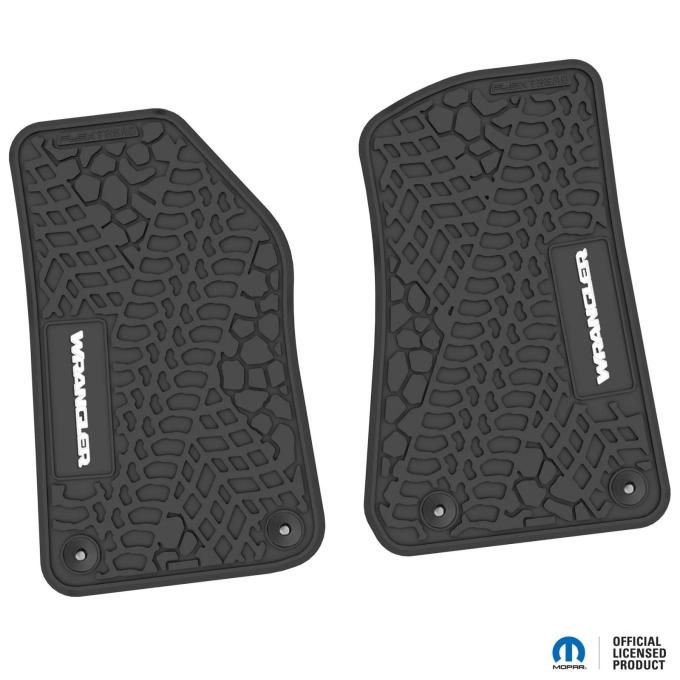 FlexTread 18-24 Jeep Wrangler JL/JLU/4xe Floor Mats (2pc) w/ Wrangler Logo NGTT06024