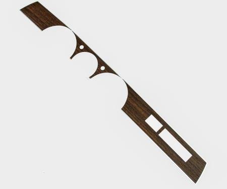 Detroit Muscle Technologies Mopar A Body 70-71 Dart, Demon, Duster Rallye Dash Overlay - WALNUT Vinyl on Aluminum Look Plastic Backing AXX7071OL40-WALNUT