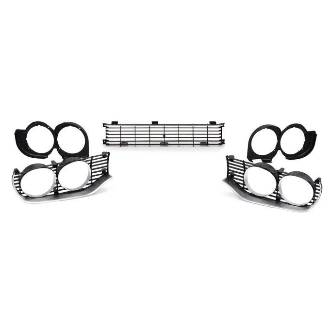 AMD Upper Grille Set, 5pcs, 71-72 Satellite Sebring Plus Road Runner GTX 2-door X150-1471-3S