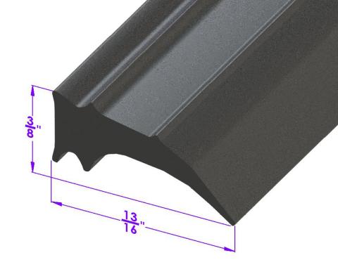 Metro Moulded Parts 1927-1946 Chrysler / Chevrolet / Packard / Studebaker / LaSalle Swing-Out Windshield Seal. 3/4" High. Sold by the Foot LP 97-A