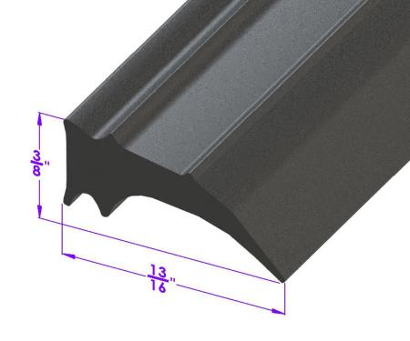 Metro Moulded Parts 1927-1946 Chrysler / Chevrolet / Packard / Studebaker / LaSalle Swing-Out Windshield Seal. 3/4" High. Sold by the Foot LP 97-A