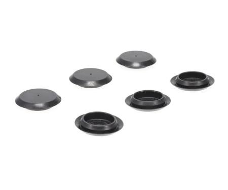 AMD Vent Window Screw Access Hole Black Plastic Plugs, Pair, 68-72 Dodge Plymouth A-Body 66-70 B-Body F-953