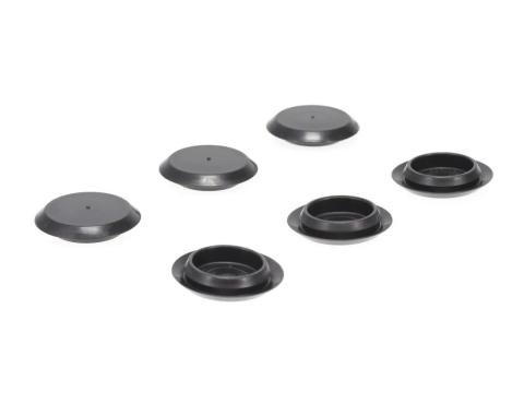 AMD Vent Window Screw Access Hole Black Plastic Plugs, Pair, 68-72 Dodge Plymouth A-Body 66-70 B-Body F-953
