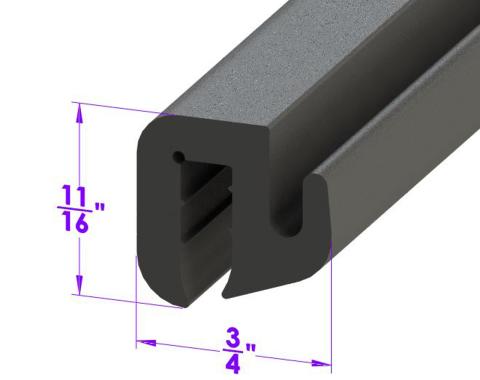 Metro Moulded Parts 1936-1941 Chrysler / Plymouth / Dodge / DeSoto Windshield and Rear Window Seal. Sold by the Foot LP 30-A