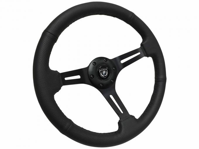 Auto Pro USA VSW S6 Sport Leather Steering Wheel ST3586BLK-BLK