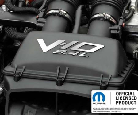 American Car Craft 2008-2010 Dodge Viper - Air Box Letters "V-10 8.4L", Polished Stainless Steel 973003