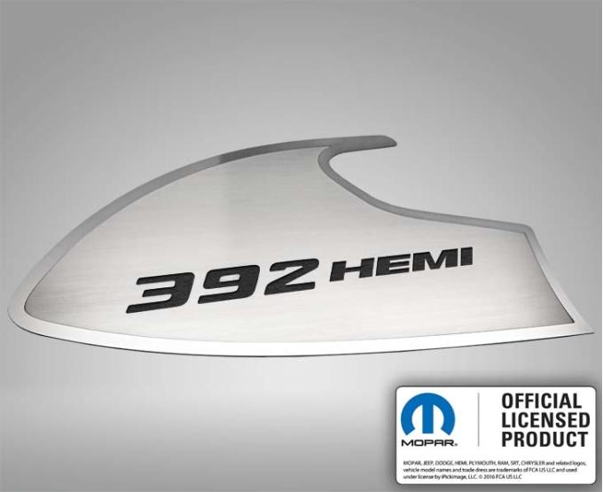 American Car Craft 2015-2023 Challenger - Door Badges with 392 HEMI Inlay, Stainless Steel, Choose Inlay Color 151056