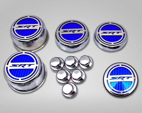 American Car Craft 2008-2018 5.7 Hemi V8 Engine - "SRT" Fluid & Shock Tower Cap Covers 11Pc, Choose Color 333052