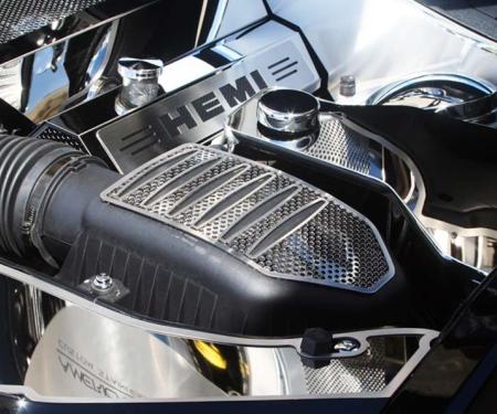 American Car Craft 2011-2019 Dodge Charger/Chrysler 300 5.7L /6.4L HEMI - Perforated Air Box Cover, Polished Stainless Steel 333010