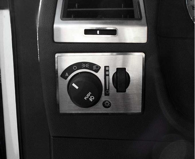American Car Craft 2008-2014 Challenger 5.7/SRT8 - Light Control Trim Plate with Manual Fog Light, Brushed Stainless Steel 151033