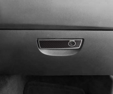 American Car Craft 2008-2014 Challenger 5.7/SRT8 - Carbon/Fiber Glove Box Trim, Polished Stainless Trim 151044