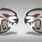 American Car Craft 2015-2023 Dodge Challenger Hellcat Redeye - Redeye Hellcat Badges 2pc Brushed Stainless Steel (Solid Black Inlay) 152058-SBLK