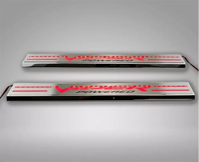 American Car Craft Dodge RAM SRT-10 Front Illuminated LED Door Sills VIPER POWERED 2PC, Red LED Illumination 131001
