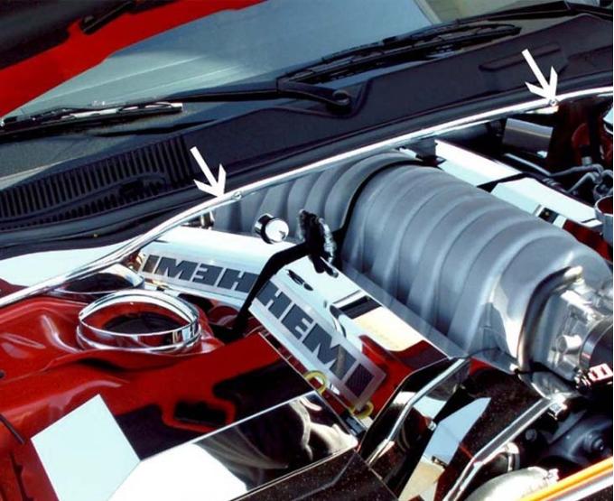 American Car Craft 2008-2011 Challenger SRT8 6.1L - False Firewall with cap, Polished Stainless Steel 153011