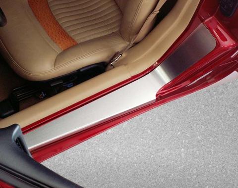 American Car Craft 1997-2004 C5/Z06 Corvette - Outer Door Sills NO Rib Style 2Pc, Brushed Stainless Steel 031018