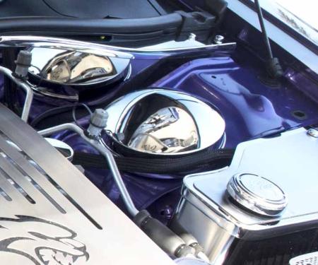 American Car Craft 2015-2023 Challenger Hellcat - Shock Tower Dome Cover Drivers Side Only, Triple Plated Chrome 153115