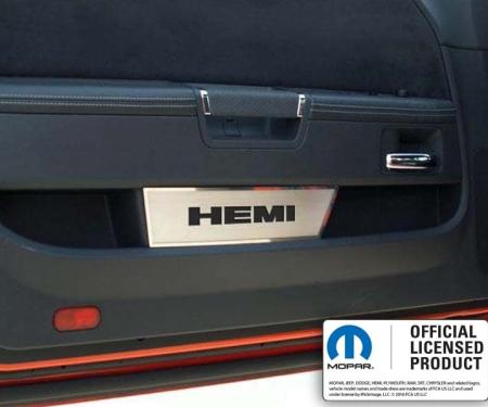 American Car Craft 2008-2014 Challenger - Door Badge Plate with HEMI Lettering 2Pc, Brushed Stainless Steel 151007