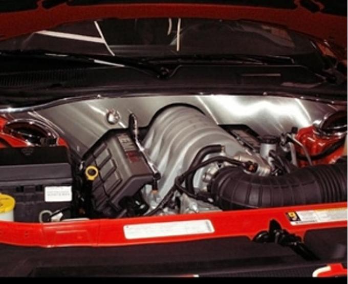 American Car Craft 2008-2011 Challenger SRT8 6.1L - False Firewall with cap, Brushed Stainless Steel 153010
