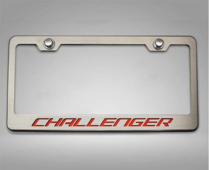American Car Craft Custom License Plate Frame with CHALLENGER Lettering, Choose Vinyl or LED Color 152023
