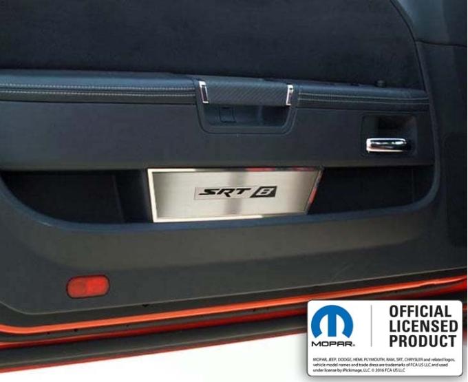 American Car Craft 2008-2014 Challenger - Door Badge Plate with  SRT8 Lettering 2Pc, Brushed Stainless Steel 151008