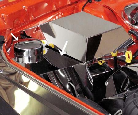 American Car Craft 2008-2014 Challenger 5.7/SRT8 - Anti Lock Brake/Washer Fluid Tank Cover with cap, Stainless Steel 153017