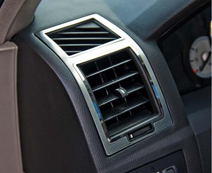 American Car Craft 2005-2010 Chrysler 300 - A/C Vent Trim Outer Brushed Stainless with Polished Trim 2Pc, Stainless Steel 301003