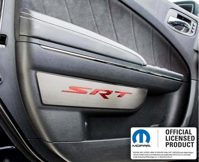 American Car Craft 2011-2018 Dodge Charger - SRT Front Door Badges, Brushed Stainless with Polished Trim, Choose Color 331046