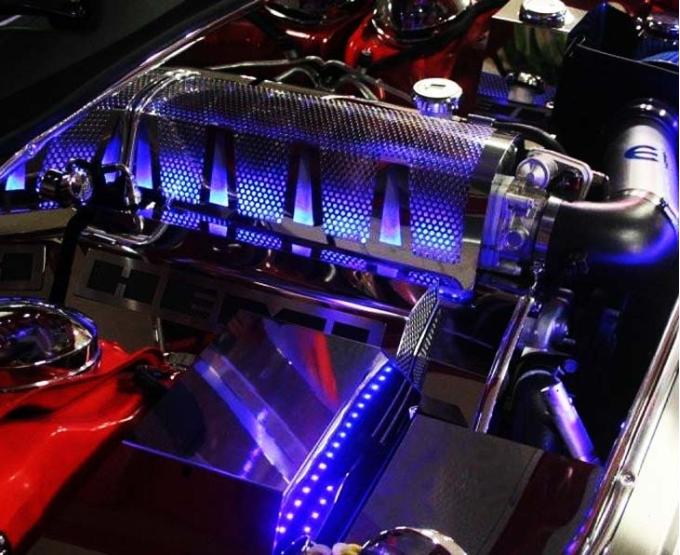 American Car Craft 2008-2011 Challenger/Charger/Magnum/300 SRT8 6.1L - Illuminated Plenum Cover Perforated, Choose LED Color 153027