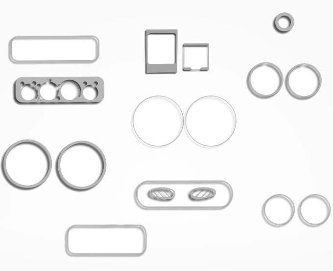 American Car Craft 2001-2005 PT Cruiser - Dash Kit 17Pc, Polished Stainless Steel 711012