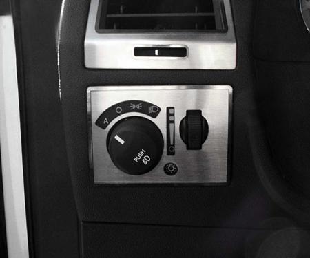 American Car Craft 2008-2014 Challenger 5.7/SRT8 - Light Control Trim Plate with Manual Fog Light, Brushed Stainless Steel 151033