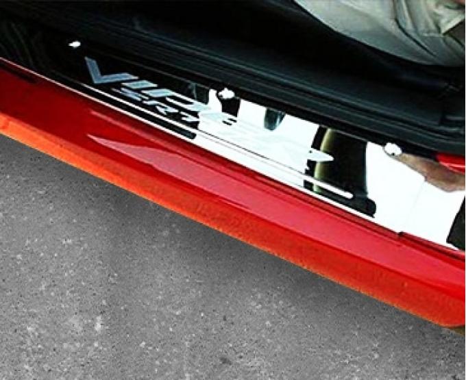 American Car Craft 2003-2010 Dodge Viper - Interior Door Sill Trim Plates 'VIPER SRT 10' 2Pc, Stainless Steel (Brushed) 971008