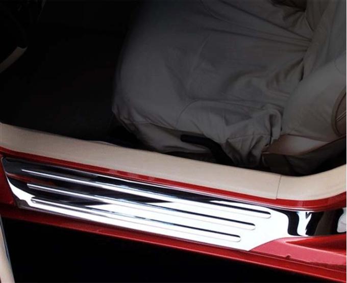 American Car Craft 2005-2013 C6/Z06/ZR1/GS Corvette - Outer Door Sills with Chrome Ribs 2Pc, Polished Stainless Steel 041008