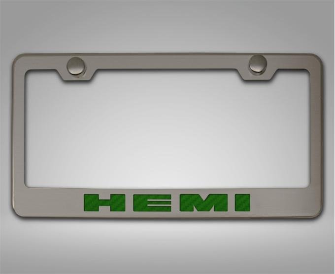 American Car Craft Custom HEMI License Plate Frame, Stainless Steel, Choose Vinyl or LED Color 152024