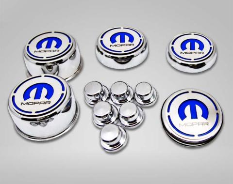 American Car Craft 2008-2018 Dodge V8 Charger - "MOPAR" Fluid & Shock Tower Cap Covers 11Pc, Choose Color 333053