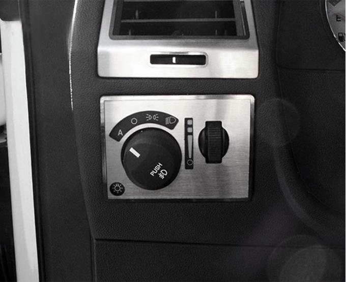 American Car Craft 2008-2014 Challenger 5.7/SRT8 - Light Control Trim Plate with Auto Fog Light, Brushed Stainless Steel 151005