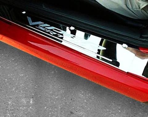 American Car Craft 2003-2010 Dodge Viper - Interior Door Sill Trim Plates 'VIPER SRT 10' 2Pc, Stainless Steel (Brushed) 971008
