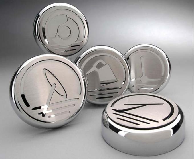 American Car Craft 2010-2022 Camaro SS/RS - Executive Series Fluid Cap Covers 5Pc, Polished & Brushed 103062