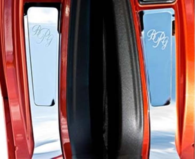 American Car Craft 2005-2013 C6 Corvette - Vanity Plates with Etched Monogram (2-3 Initials) 2Pc, Stainless Steel 041028