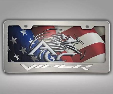 American Car Craft Dodge Viper Gen 3-5 Tag Frame Stainless Steel Viper Font (Polished Finish) 972095