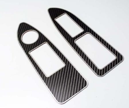 American Car Craft 2008-2014 Challenger 5.7/SRT8 - Carbon/Fiber Door Arm Control Trim 2Pc, Polished Stainless Trim 151043