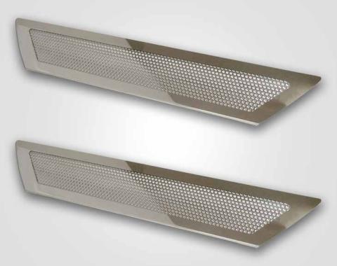 American Car Craft 2005-2013 C6 Corvette - Perforated Style Outer Door Sills 2Pc, Stainless Steel 041042