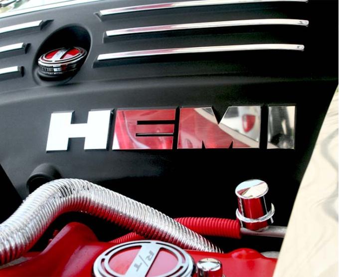 American Car Craft 2008-2023 Challenger 5.7L - 'HEMI' Lettering Kit for Engine Shroud 8Pc, Choose Finish 153009