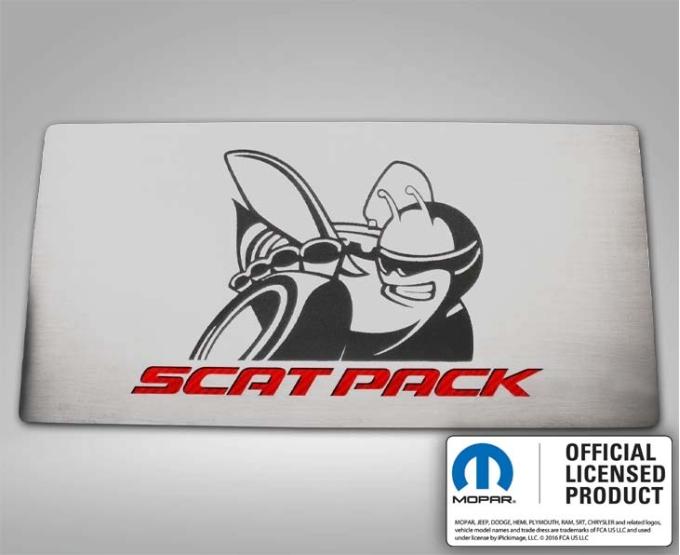 American Car Craft 2015-2023 Challenger/2015-18 Charger - SCAT PACK Model Fuse Box Cover Plate Etched Super Bee, Stainless, Choose Color 333046