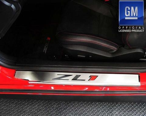 American Car Craft 2012-2015 Camaro ZL1 - Executive Series 'ZL1' Door Sills 2Pc, Brushed/Polished Stainless Steel 101037