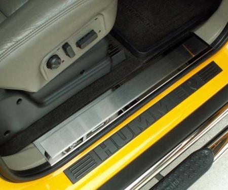 American Car Craft 2003-2007 Hummer H2 - Front Inner Door Sills 2Pc, Polished Stainless with  Brushed Insert 491004