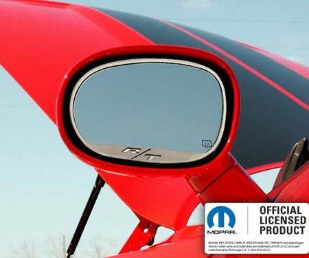 American Car Craft 2008-2023 Challenger - Side Mirror Trim "RT" Style 2Pc, Brushed Stainless Steel 152030