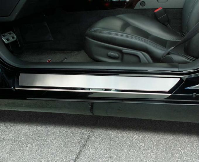 American Car Craft 2005-2013 C6 Corvette - Outer Door Sills Polished with Brushed Inserts 2Pc, Stainless Steel 041013
