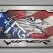American Car Craft Dodge Viper Gen 5 Tag Frame VIPER Font Stryker Logo Black Powder Coated Base (Black Powder Coat Plain) 972097